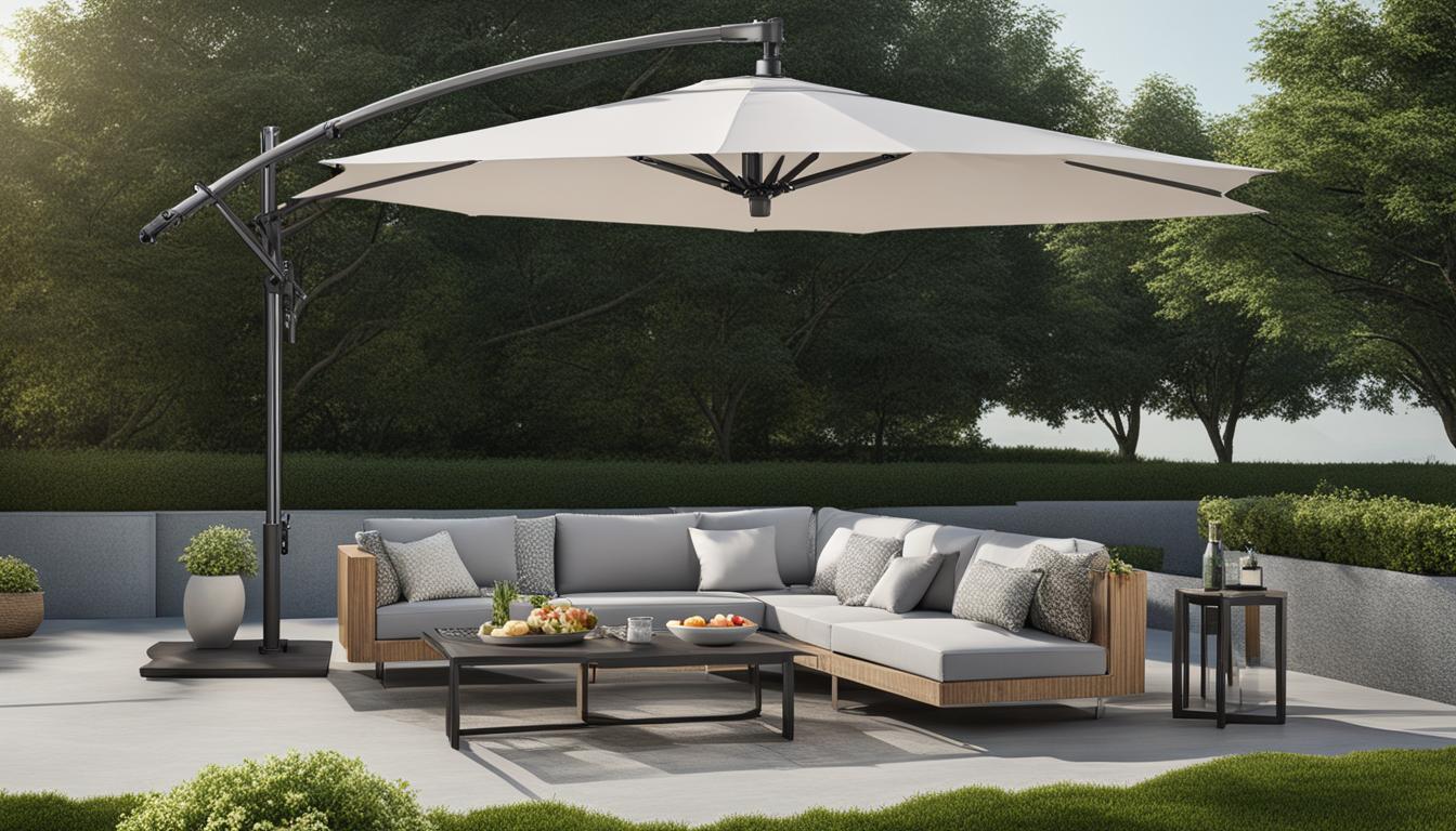 Adjustable features in patio umbrellas