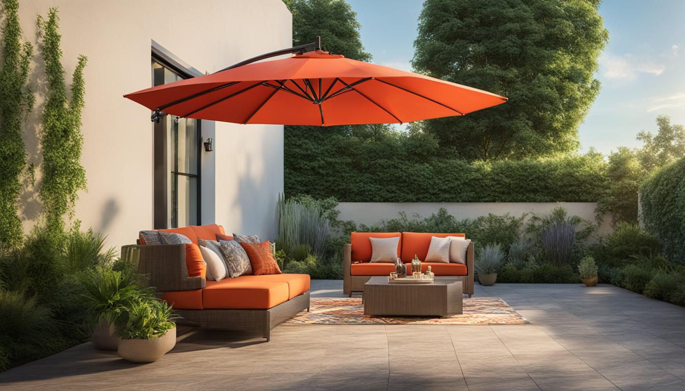 Creating a focal point with patio umbrella
