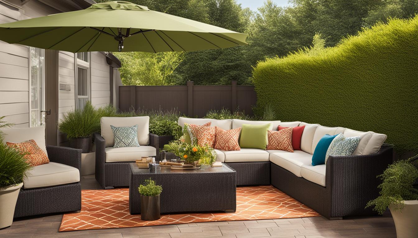Styling outdoor space with patio umbrella