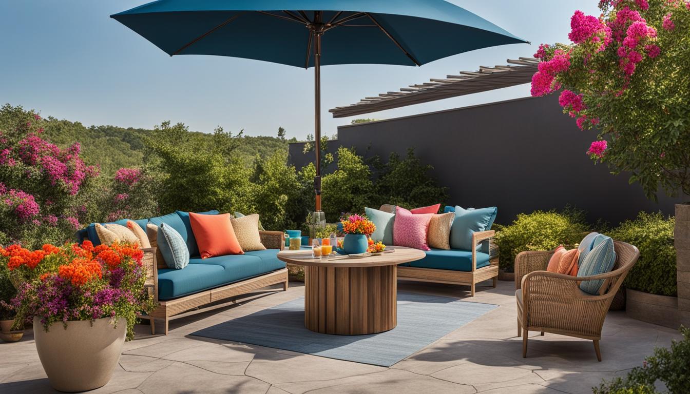 Tips for arranging furniture with patio umbrella