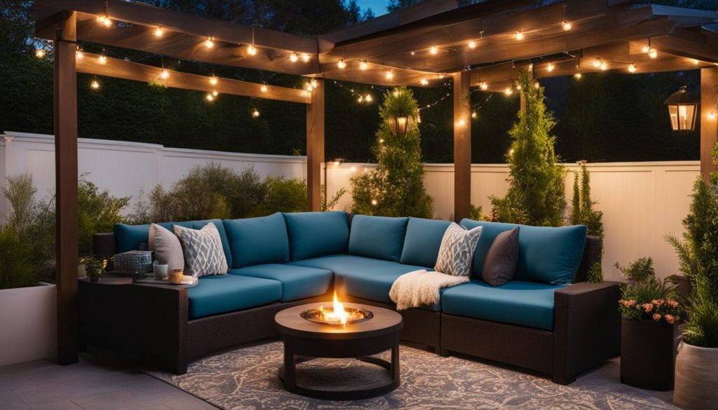 outdoor living space with solid patio cover