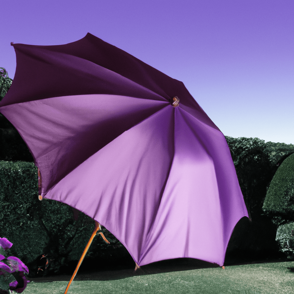 An image showcasing the Purple Leaf 11ft Patio Umbrella's durability and wind resistance